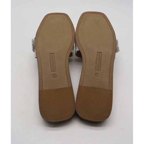 Bcbgeneration White Silver Woven Slide Sandals With Buckle 10M NEW - Picture 8 of 8